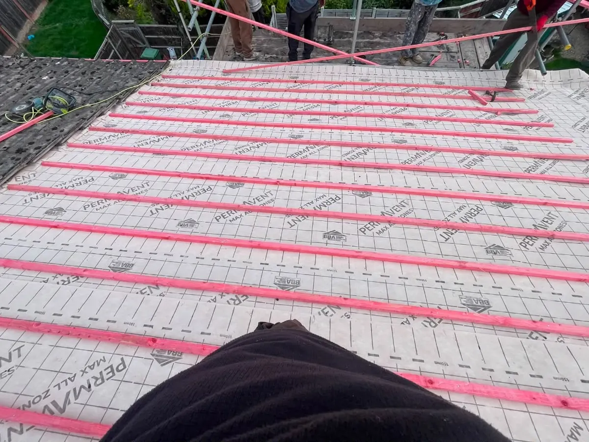 Re-roof in progress – Stratton Roofing job #17, Sussex