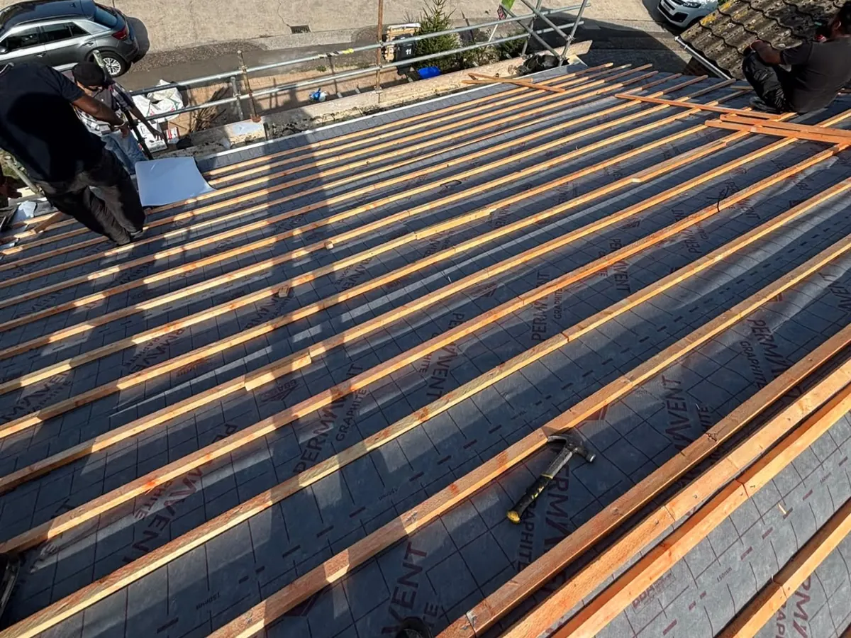 Re-roof in progress – Stratton Roofing job #23, Sussex