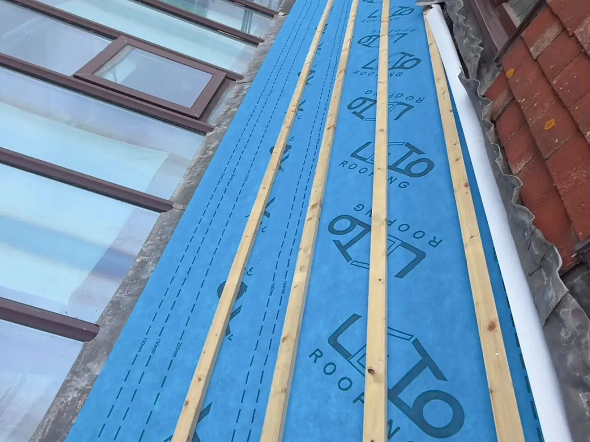 Re-roof in progress – Stratton Roofing job #50, Sussex