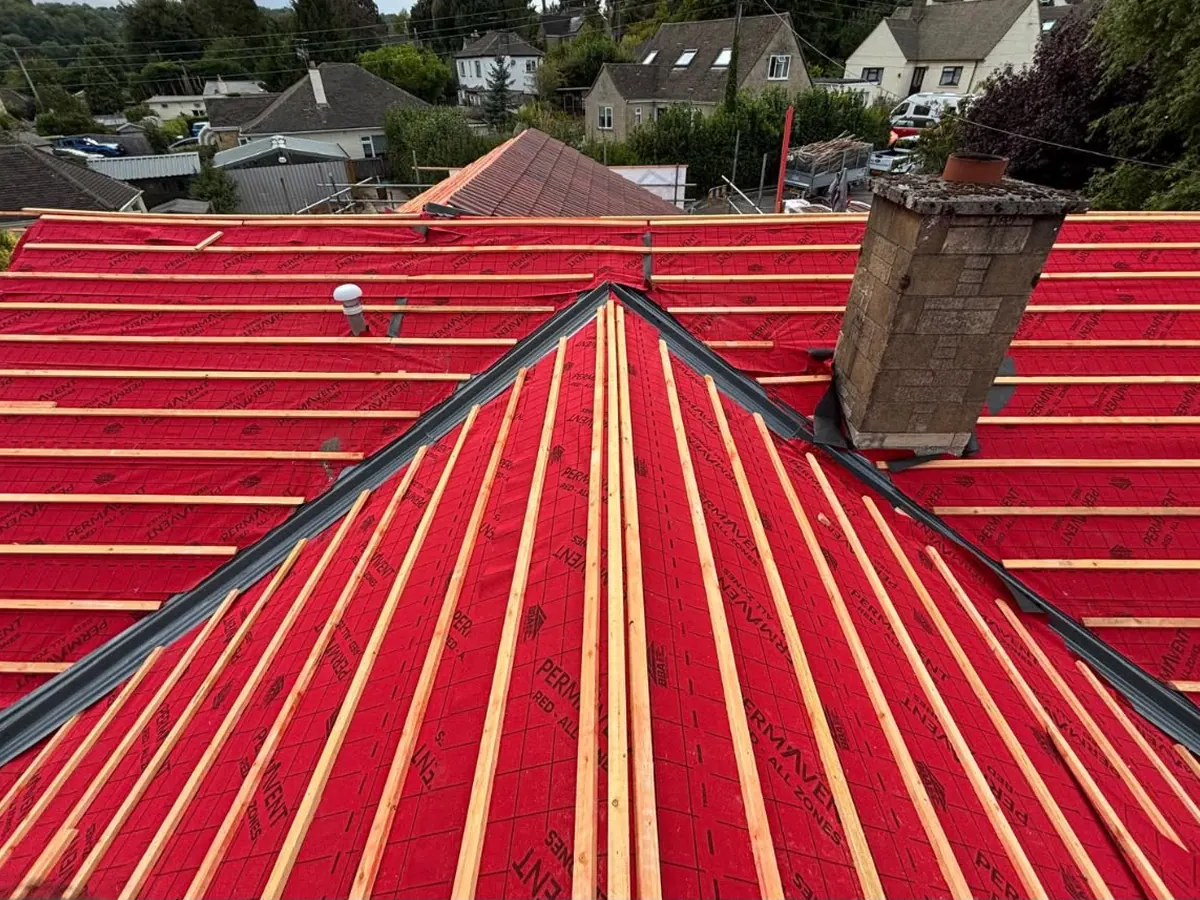 Re-roof in progress – Stratton Roofing job #62, Sussex
