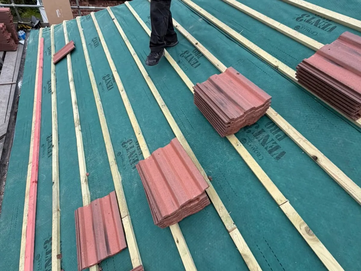 Re-roof in progress – Stratton Roofing job #76, Sussex