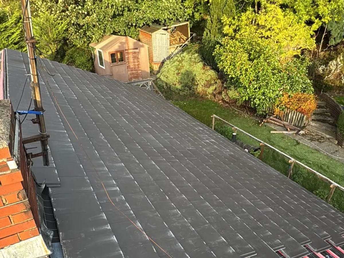 Re-roof in progress – Stratton Roofing job #77, Sussex