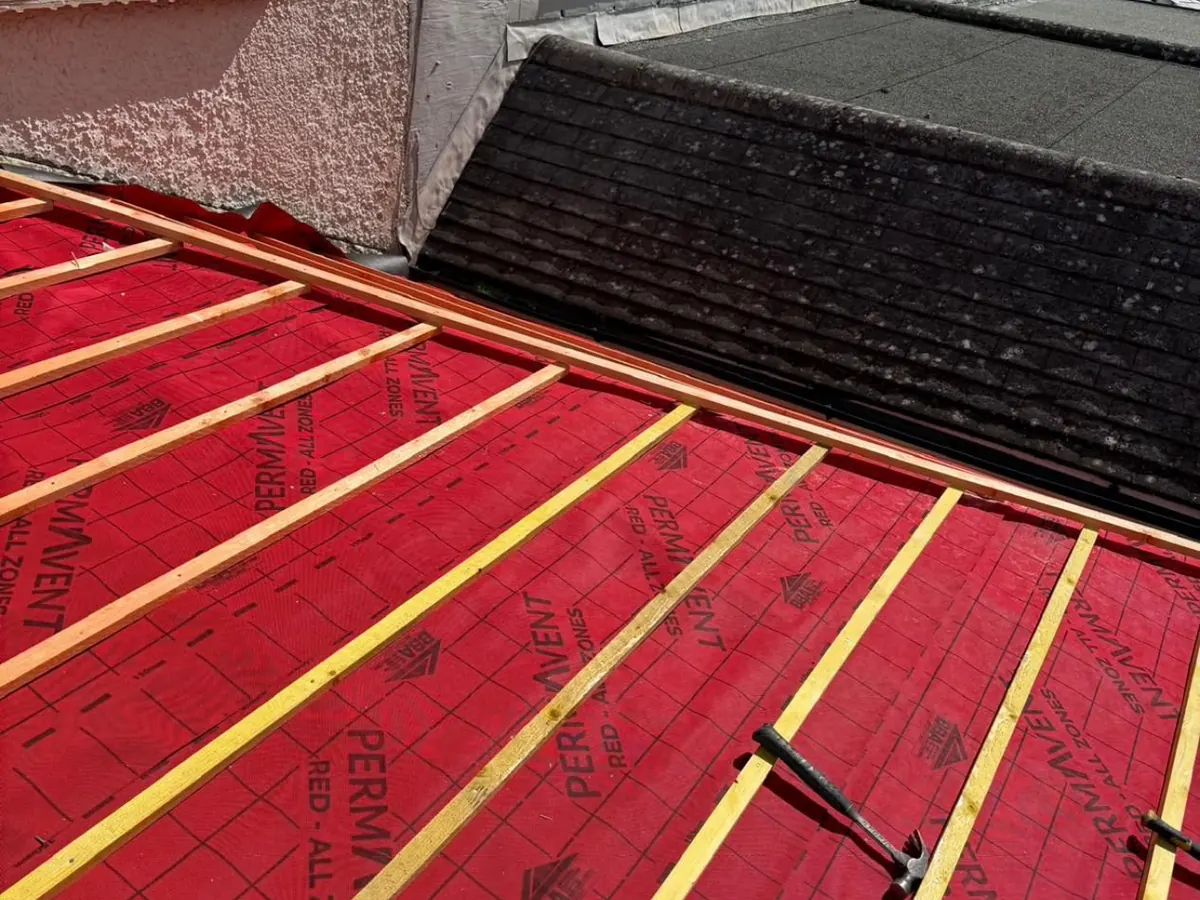 Re-roof in progress – Stratton Roofing job #89, Sussex