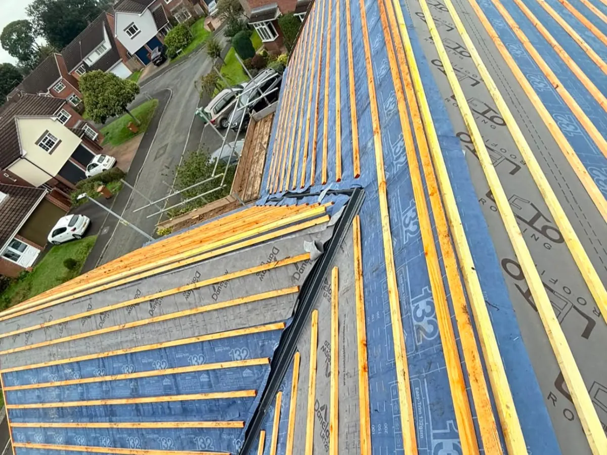 Re-roof in progress – Stratton Roofing job #97, Sussex