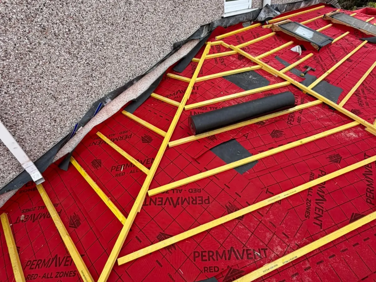 Re-roof in progress – Stratton Roofing job #98, Sussex